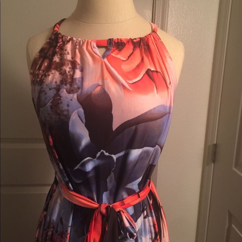 CHAO MENG Multi Color Floral Print Maxi Dress 4XL - Picture 3 of 8